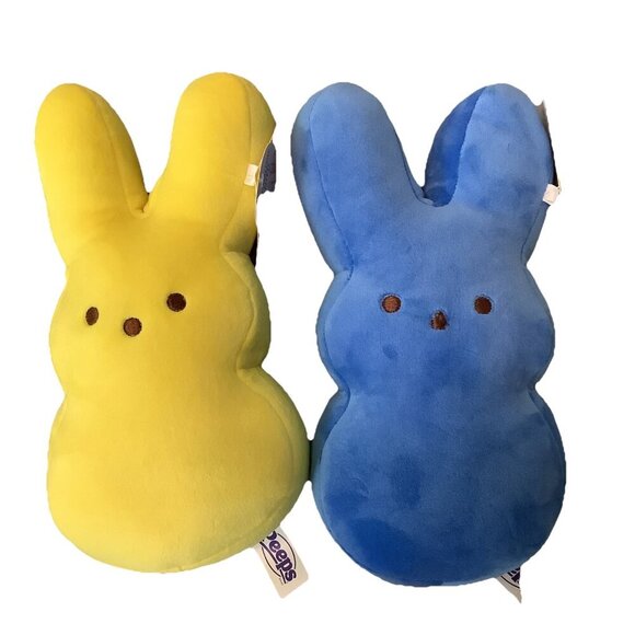 Peeps Yellow & Blue 9" Marshmallow-Scented Bunny - New With Tags - Picture 1 of 5